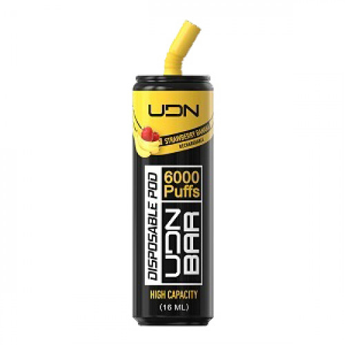 Электронная сигарета UDN BAR Strawberry Banana 6000 затяжек (УДН Бар Клубника Банан)